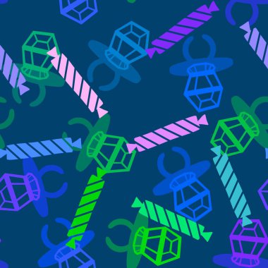 Kağıt ve kumaş ambalajı ve çocuk giysisi baskısı ve yaz partisi aksesuarları ve moda tekstili için şekersiz retro desen 