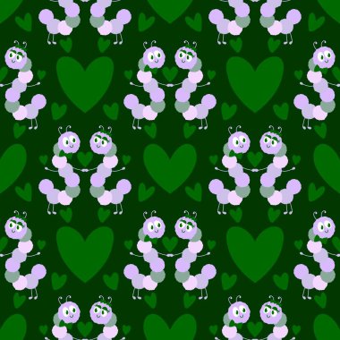 Kumaşlar, tekstil, ambalaj, hediyeler, kartlar, çarşaflar ve ambalaj kağıtları için kusursuz tırtıl deseni. Yüksek kalite fotoğraf