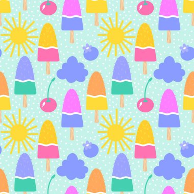 Kağıt, kumaş, çarşaf, çocuk giysisi baskısı ve yeni yıl partisi aksesuarları için kusursuz Noel dondurması deseni. Yüksek kaliteli illüstrasyon