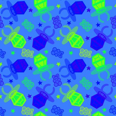 Kağıt ve kumaş ambalajı ve çocuk giysisi baskısı ve yaz partisi aksesuarları ve moda tekstili için şekersiz retro desen 