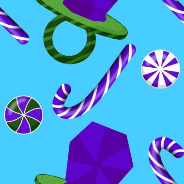 Noel şekeri şekerlemeleri yeni yıl paketleme kağıtları, kumaşlar ve çarşaflar ve çocuk giysileri baskısı ve parti aksesuarları için kusursuz kış desenleri.