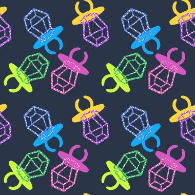 Kağıt ve kumaş ambalajı ve çocuk giysisi baskısı ve yaz partisi aksesuarları ve moda tekstili için şekersiz retro desen 