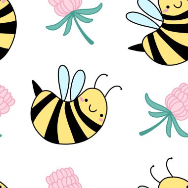 Duvar kağıtları, kumaşlar, tekstil ve ambalajlar, hediyeler, kartlar, çarşaflar ve ambalaj kağıtları için kusursuz arı deseni. Yüksek kalite fotoğraf