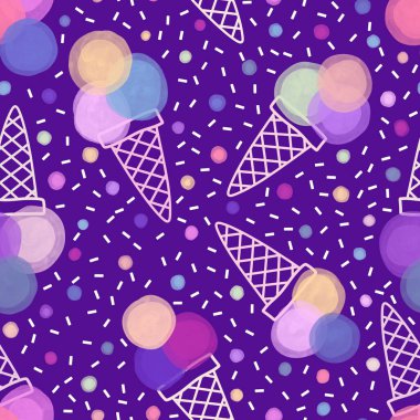 Kağıt, kumaş, çarşaf, çocuk giysisi baskısı ve yeni yıl partisi aksesuarları için kusursuz Noel dondurması deseni. Yüksek kaliteli illüstrasyon