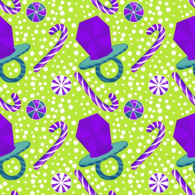 Noel şekeri şekerlemeleri yeni yıl paketleme kağıtları, kumaşlar ve çarşaflar ve çocuk giysileri baskısı ve parti aksesuarları için kusursuz kış desenleri.