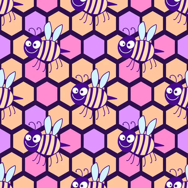 Duvar kağıtları, kumaşlar, tekstil ve ambalajlar, hediyeler, kartlar, çarşaflar ve ambalaj kağıtları için kusursuz arı deseni. Yüksek kalite fotoğraf