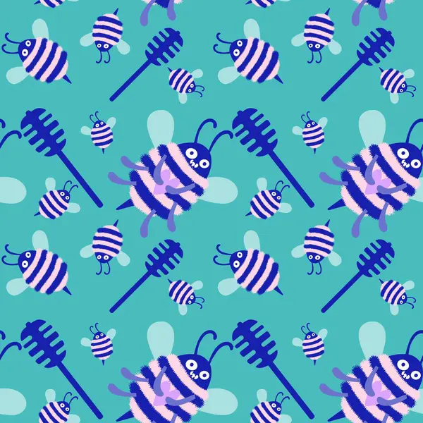 Duvar kağıtları, kumaşlar, tekstil ve ambalajlar, hediyeler, kartlar, çarşaflar ve ambalaj kağıtları için kusursuz arı deseni. Yüksek kalite fotoğraf