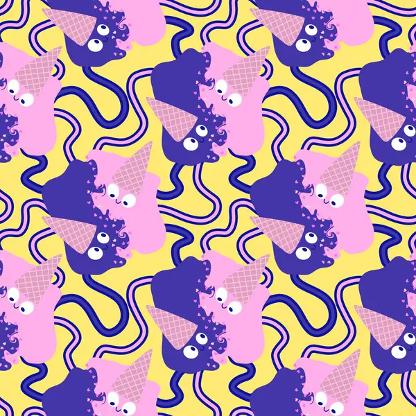 Kağıt, kumaş, çarşaf, çocuk giysisi baskısı ve yeni yıl partisi aksesuarları için kusursuz Noel dondurması deseni. Yüksek kaliteli illüstrasyon