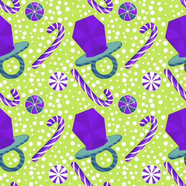 Noel şekeri şekerlemeleri yeni yıl paketleme kağıtları, kumaşlar ve çarşaflar ve çocuk giysileri baskısı ve parti aksesuarları için kusursuz kış desenleri.