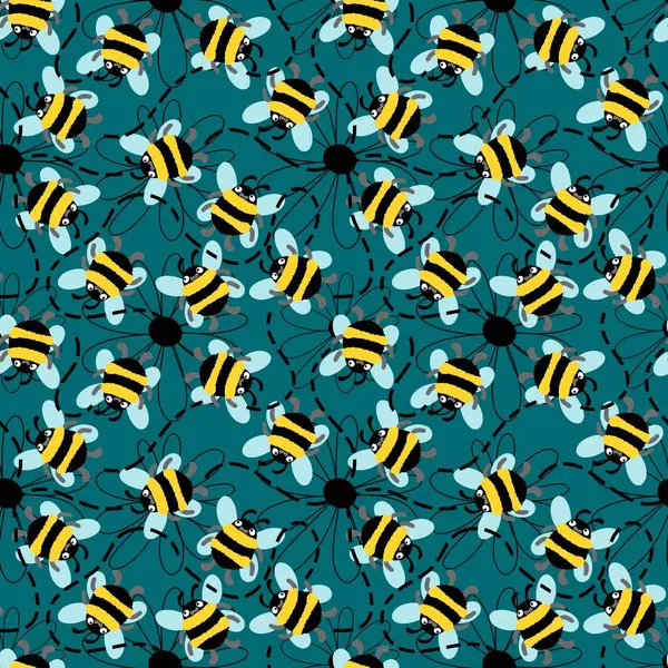 Duvar kağıtları, kumaşlar, tekstil ve ambalajlar, hediyeler, kartlar, çarşaflar ve ambalaj kağıtları için kusursuz arı deseni. Yüksek kalite fotoğraf