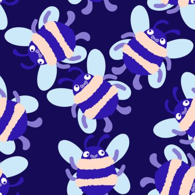 Duvar kağıtları, kumaşlar, tekstil ve ambalajlar, hediyeler, kartlar, çarşaflar ve ambalaj kağıtları için kusursuz arı deseni. Yüksek kalite fotoğraf