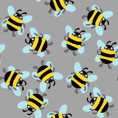 Duvar kağıtları, kumaşlar, tekstil ve ambalajlar, hediyeler, kartlar, çarşaflar ve ambalaj kağıtları için kusursuz arı deseni. Yüksek kalite fotoğraf