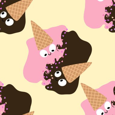 Kağıt, kumaş, çarşaf, çocuk giysisi baskısı ve yeni yıl partisi aksesuarları için kusursuz Noel dondurması deseni. Yüksek kaliteli illüstrasyon