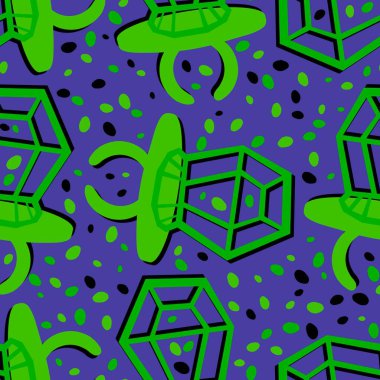 Kağıt ve kumaş ambalajı ve çocuk giysisi baskısı ve yaz partisi aksesuarları ve moda tekstili için şekersiz retro desen 