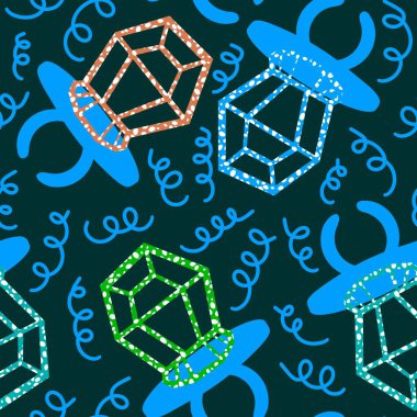 Kağıt ve kumaş ambalajı ve çocuk giysisi baskısı ve yaz partisi aksesuarları ve moda tekstili için şekersiz retro desen 