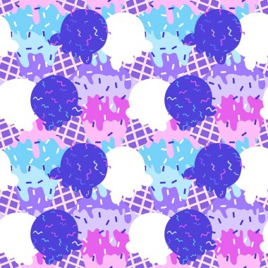 Kağıt, kumaş, çarşaf, çocuk giysisi baskısı ve yeni yıl partisi aksesuarları için kusursuz Noel dondurması deseni. Yüksek kaliteli illüstrasyon