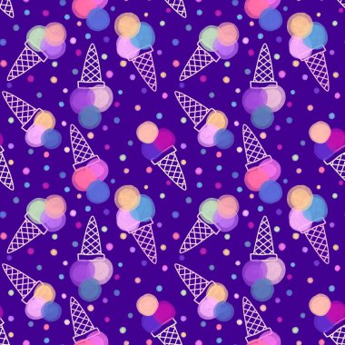 Kağıt, kumaş, çarşaf, çocuk giysisi baskısı ve yeni yıl partisi aksesuarları için kusursuz Noel dondurması deseni. Yüksek kaliteli illüstrasyon