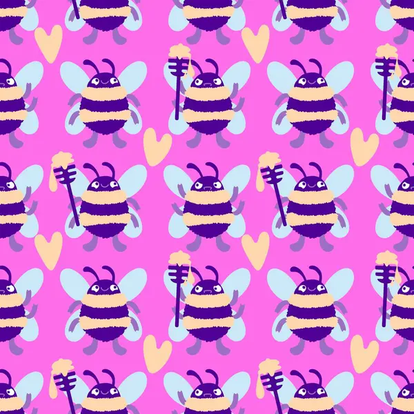 Duvar kağıtları, kumaşlar, tekstil ve ambalajlar, hediyeler, kartlar, çarşaflar ve ambalaj kağıtları için kusursuz arı deseni. Yüksek kalite fotoğraf