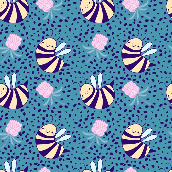 Duvar kağıtları, kumaşlar, tekstil ve ambalajlar, hediyeler, kartlar, çarşaflar ve ambalaj kağıtları için kusursuz arı deseni. Yüksek kalite fotoğraf