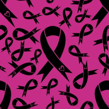 Göğüs kanseri ayı, ambalaj kağıdı, tıbbi aksesuar ve ilaç tekstili için kusursuz pembe kurdele günü deseni. Yüksek kaliteli illüstrasyon 