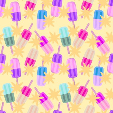 Kağıt, kumaş, çarşaf, çocuk giysisi baskısı ve yeni yıl partisi aksesuarları için kusursuz Noel dondurması deseni. Yüksek kaliteli illüstrasyon