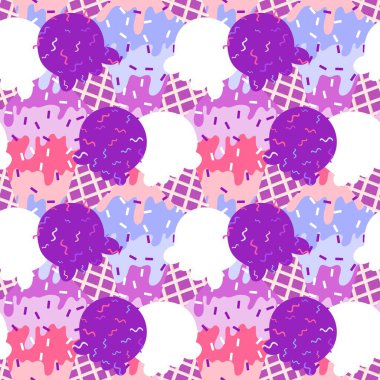 Kağıt, kumaş, çarşaf, çocuk giysisi baskısı ve yeni yıl partisi aksesuarları için kusursuz Noel dondurması deseni. Yüksek kaliteli illüstrasyon