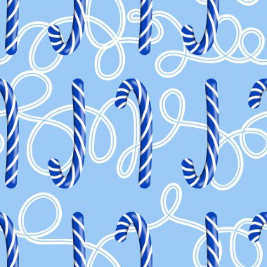 Noel şekeri şekerlemeleri yeni yıl paketleme kağıtları, kumaşlar ve çarşaflar ve çocuk giysileri baskısı ve parti aksesuarları için kusursuz kış desenleri.