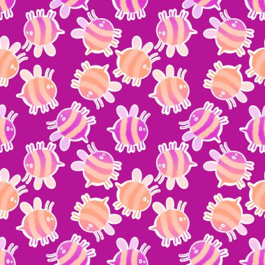 Duvar kağıtları, kumaşlar, tekstil ve ambalajlar, hediyeler, kartlar, çarşaflar ve ambalaj kağıtları için kusursuz arı deseni. Yüksek kaliteli illüstrasyon 