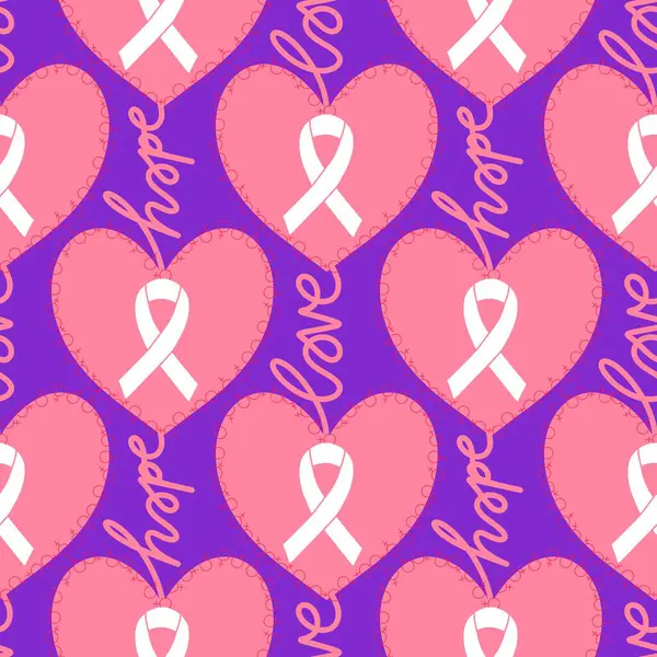 Göğüs kanseri ayı, ambalaj kağıdı, tıbbi aksesuar ve ilaç tekstili için kusursuz pembe kurdele günü deseni. Yüksek kaliteli illüstrasyon 