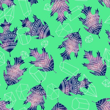 Güz çiçekli yapraklar ambalaj kağıtları, kumaşlar, çarşaflar ve çocuk giysileri baskıları, moda tekstil ürünleri ve mutfak aksesuarları için. Yüksek kaliteli illüstrasyon 