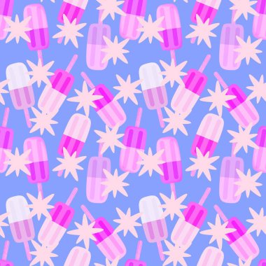 Kağıt, kumaş, çarşaf, çocuk giysisi baskısı ve yeni yıl partisi aksesuarları için kusursuz Noel dondurması deseni. Yüksek kaliteli illüstrasyon