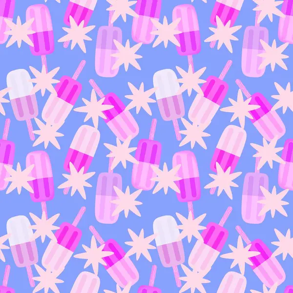 Kağıt, kumaş, çarşaf, çocuk giysisi baskısı ve yeni yıl partisi aksesuarları için kusursuz Noel dondurması deseni. Yüksek kaliteli illüstrasyon