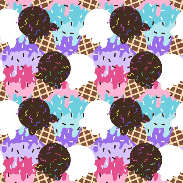 Kağıt, kumaş, çarşaf, çocuk giysisi baskısı ve yeni yıl partisi aksesuarları için kusursuz Noel dondurması deseni. Yüksek kaliteli illüstrasyon