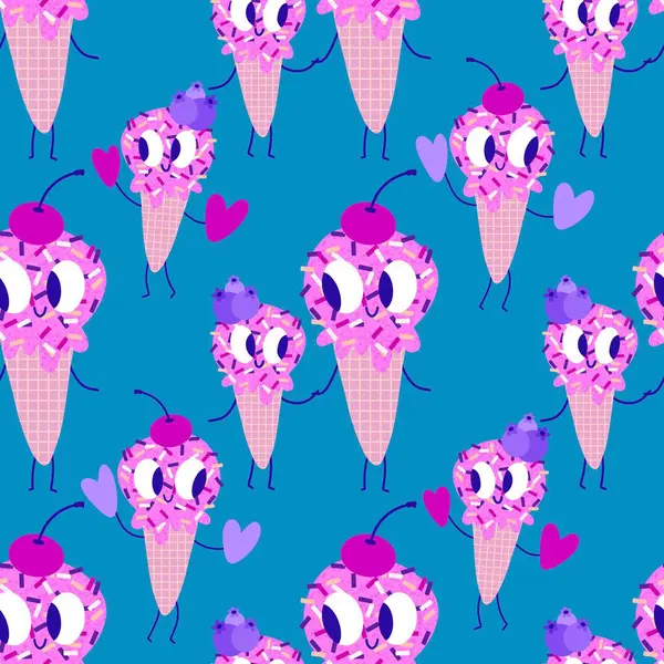 Kağıt, kumaş, çarşaf, çocuk giysisi baskısı ve yeni yıl partisi aksesuarları için kusursuz Noel dondurması deseni. Yüksek kaliteli illüstrasyon