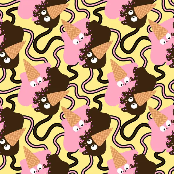 Kağıt, kumaş, çarşaf, çocuk giysisi baskısı ve yeni yıl partisi aksesuarları için kusursuz Noel dondurması deseni. Yüksek kaliteli illüstrasyon