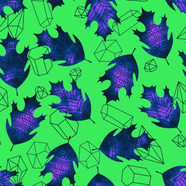 Güz çiçekli yapraklar ambalaj kağıtları, kumaşlar, çarşaflar ve çocuk giysileri baskıları, moda tekstil ürünleri ve mutfak aksesuarları için. Yüksek kaliteli illüstrasyon 