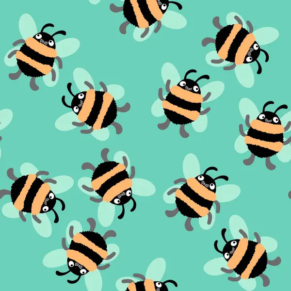 Duvar kağıtları, kumaşlar, tekstil ve ambalajlar, hediyeler, kartlar, çarşaflar ve ambalaj kağıtları için kusursuz arı deseni. Yüksek kaliteli illüstrasyon 