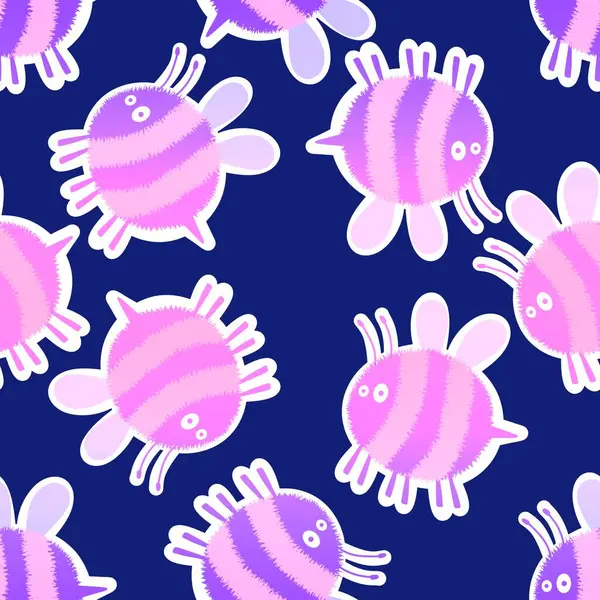 Duvar kağıtları, kumaşlar, tekstil ve ambalajlar, hediyeler, kartlar, çarşaflar ve ambalaj kağıtları için kusursuz arı deseni. Yüksek kaliteli illüstrasyon 