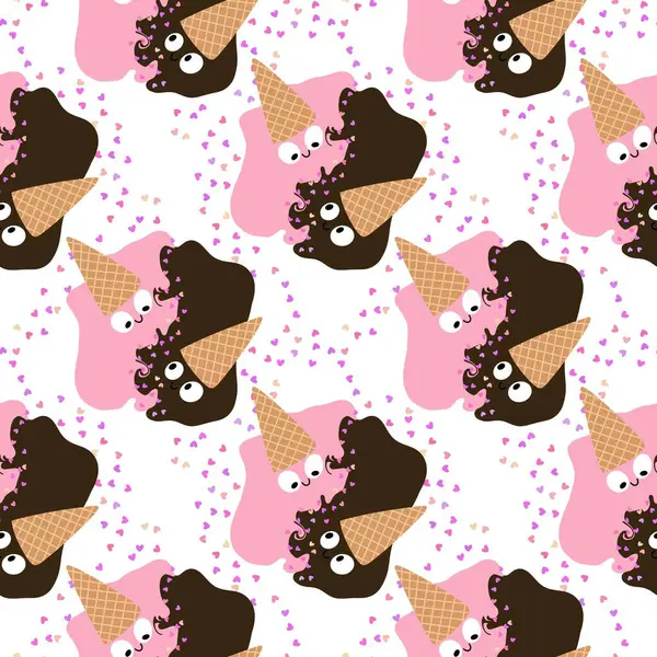 Kağıt, kumaş, çarşaf, çocuk giysisi baskısı ve yeni yıl partisi aksesuarları için kusursuz Noel dondurması deseni. Yüksek kaliteli illüstrasyon