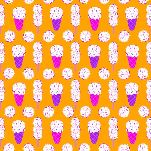 Kağıt, kumaş, çarşaf, çocuk giysisi baskısı ve yeni yıl partisi aksesuarları için kusursuz Noel dondurması deseni. Yüksek kaliteli illüstrasyon