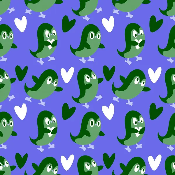 Noel hayvanları kağıt, kumaş, çarşaf, çocuk giysisi baskısı, yeni yıl ambalajı ve Noel kış ambalajı için kusursuz penguen desenleri. Yüksek kaliteli illüstrasyon