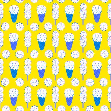 Kağıt, kumaş, çarşaf, çocuk giysisi baskısı ve yeni yıl partisi aksesuarları için kusursuz Noel dondurması deseni. Yüksek kaliteli illüstrasyon 