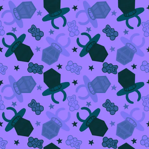 Kağıt ve kumaş ambalajı ve çocuk giysisi baskısı ve yaz partisi aksesuarları ve moda tekstili için şekersiz retro desen 