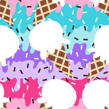 Kağıt, kumaş, çarşaf, çocuk giysisi baskısı ve yeni yıl partisi aksesuarları için kusursuz Noel dondurması deseni. Yüksek kaliteli illüstrasyon