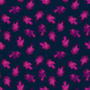 Güz çiçekli yapraklar ambalaj kağıtları, kumaşlar, çarşaflar ve çocuk giysileri baskıları, moda tekstil ürünleri ve mutfak aksesuarları için. Yüksek kaliteli illüstrasyon 