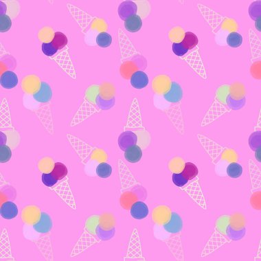 Kağıt, kumaş, çarşaf, çocuk giysisi baskısı ve yeni yıl partisi aksesuarları için kusursuz Noel dondurması deseni. Yüksek kaliteli illüstrasyon