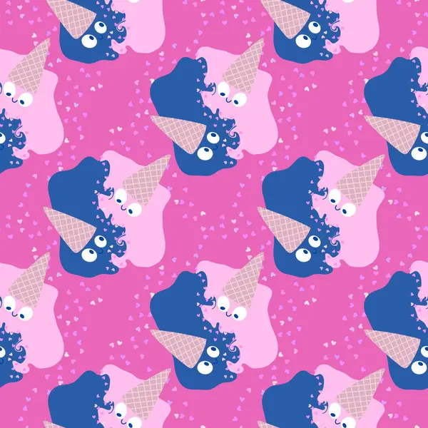 Kağıt, kumaş, çarşaf, çocuk giysisi baskısı ve yeni yıl partisi aksesuarları için kusursuz Noel dondurması deseni. Yüksek kaliteli illüstrasyon