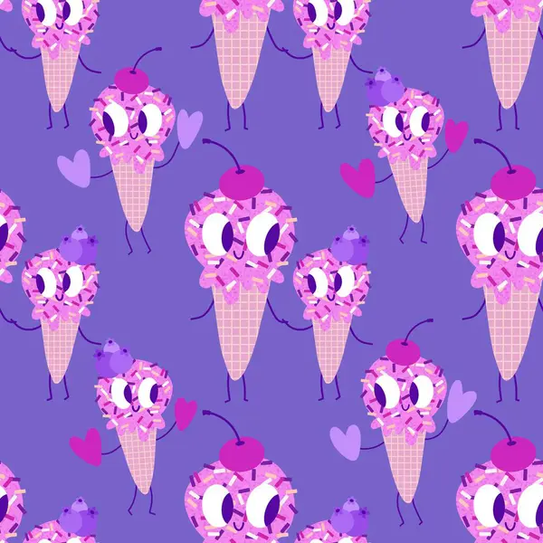 Kağıt, kumaş, çarşaf, çocuk giysisi baskısı ve yeni yıl partisi aksesuarları için kusursuz Noel dondurması deseni. Yüksek kaliteli illüstrasyon