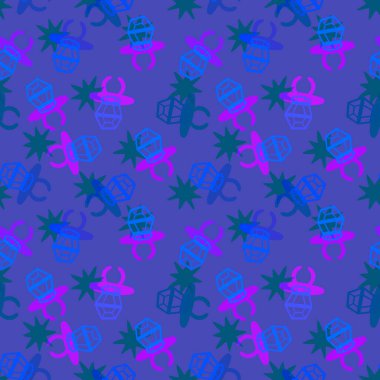 Kağıt ve kumaş ambalajı ve çocuk giysisi baskısı ve yaz partisi aksesuarları ve moda tekstili için şekersiz retro desen 