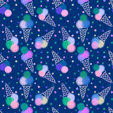 Kağıt, kumaş, çarşaf, çocuk giysisi baskısı ve yeni yıl partisi aksesuarları için kusursuz Noel dondurması deseni. Yüksek kaliteli illüstrasyon